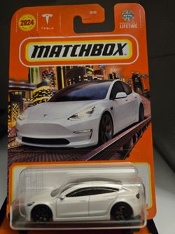 Matchbox 2024 White Tesla Die-Cast Car