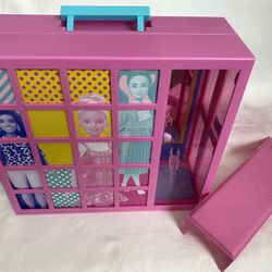 Barbie Mattel Pink Folding Dream Closet Wardrobe Carry Case With Accessories