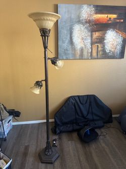 Ludo 72" Tall Bronze Crackle Tree Torchiere Floor Lamp Living Room