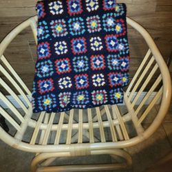 Afghan Crochet Blanket Granny Square vintage