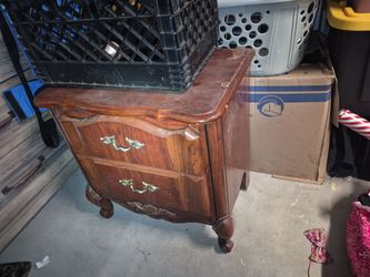 Vintage wood side bedstand