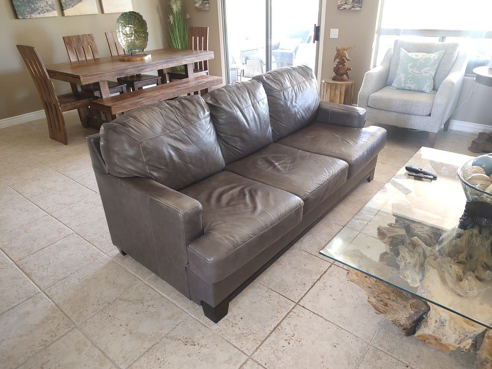 Leather Couch Gray $75