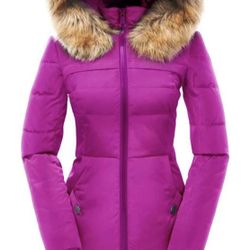 Valuker Women's Down Coat With Fur Hood With 90% Down Parka Puffer Jacket