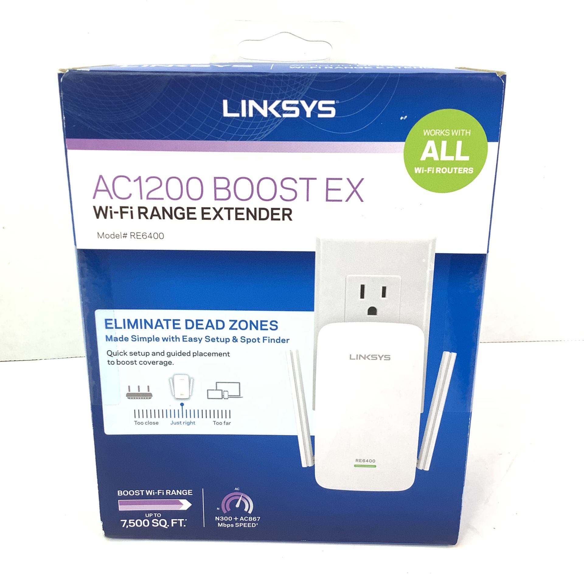 Linksys AC1200 Boost Ex Wi-Fi Range Extender 