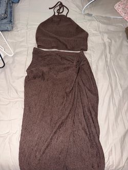 Two piece dress with slit on side