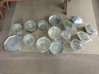 Vintage Guardian Cookware Set Hammered Aluminum Set of 15 Uniform Heating Highly Durable Quality Collectible RARE Find Kitchen