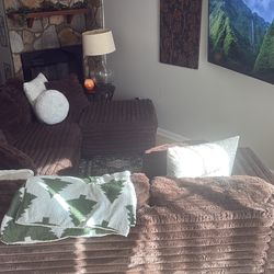 New BROWN PLUSH COUCH UNDER 6 Months