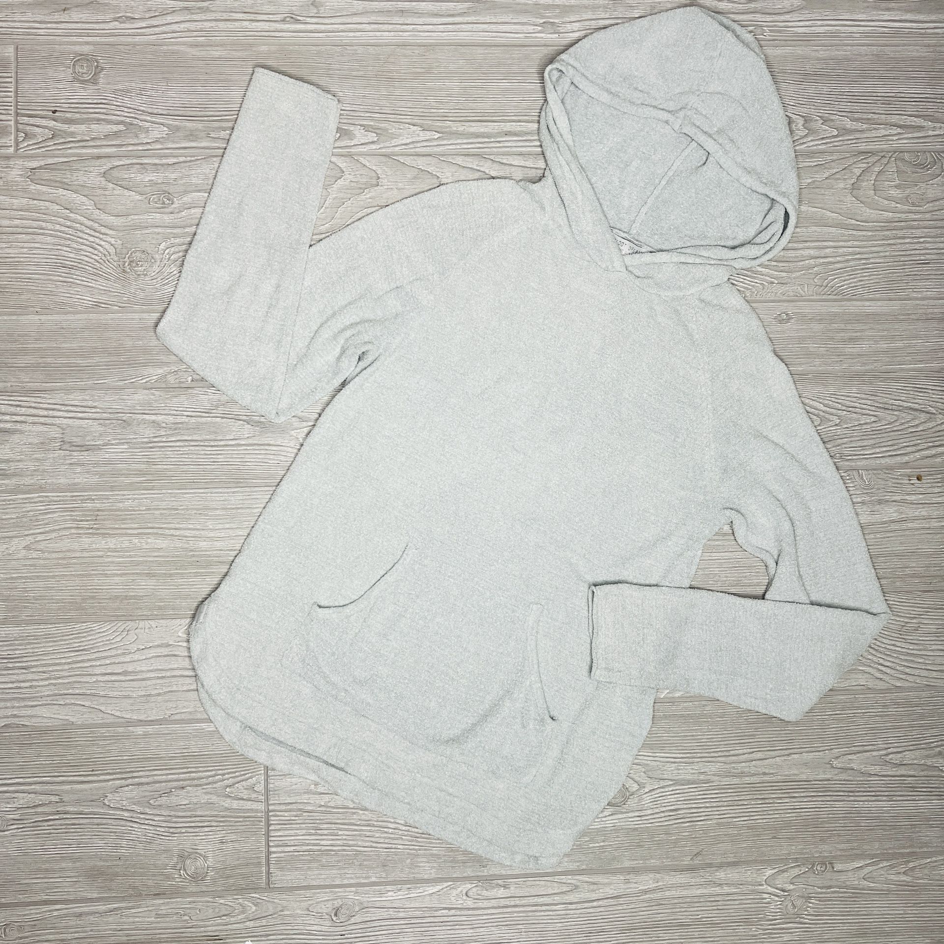 Barefoot Dreams CozyChic Hooded Hoodie Pullover Sweatshirt Women's Medium Gray