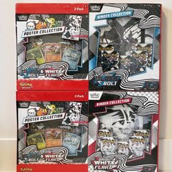 Pokemon Black Bolt and White Flare Binder + Poster Collection Sam's Club Bundle