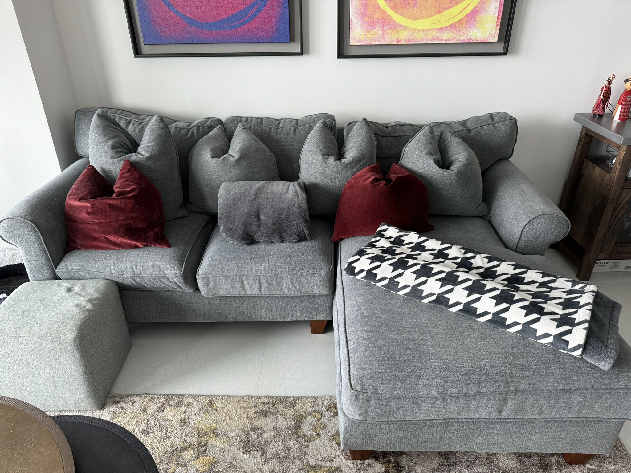 Comfy Couch - Grey With Pillows