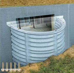 New 39'' x 16'' UV Basement Window Well Cover UV Resistant Polycarbonate for Snow and Rain Heavy Duty Egress Window Cover Winter Summer for Courtyard