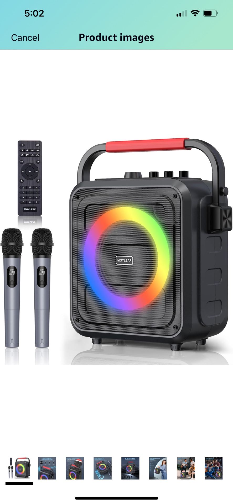 Karaoke Machine for Adults & Kids,Bluetooth Karaoke Speaker with Two Wireless Karaoke Microphones,PA System Speaker Supports TF Card/USB,AUX in,REC,Ba