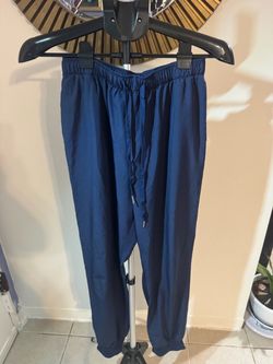 Navy Blue Drawstring Casual Pants