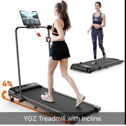 Treadmill with incline, 2 In 1 Folding Treadmill