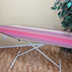 Multistripe Ironing Board Cover and stand - Durable & Stain-Safe for Effortless Ironing.
