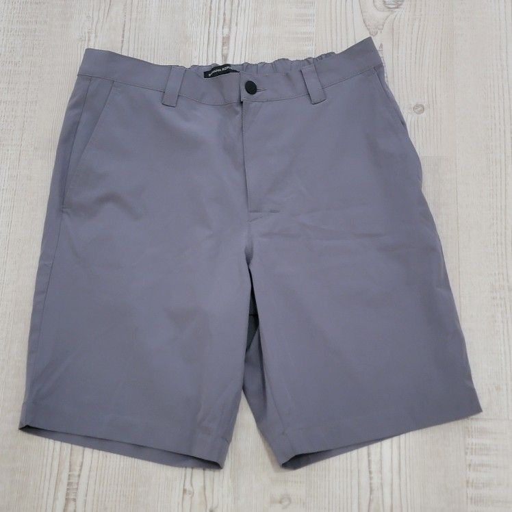 NWT Banana Republic Men's Grey Flat Front Shorts Athletic Performance Preppy