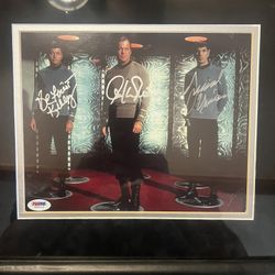 Star Trek Autographed 8 X 10 Frame Kirk, Spoke And MCcoy Psa dna Authentic