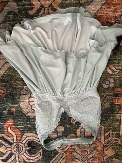 Light Blue Satin and Lace baby doll style