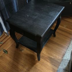 Crate & Barrel Small Black Couch side Table