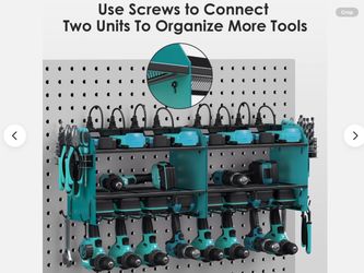 Wall Mount Modular Power Tool Charging Organizer Station DOUBLE RACK