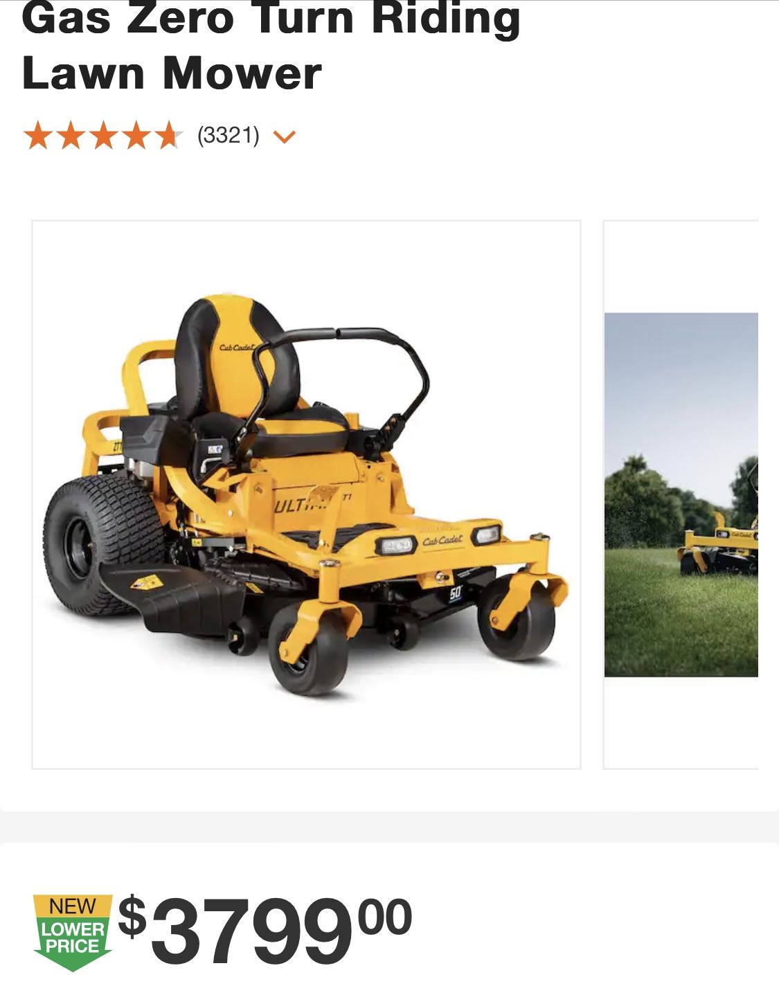 Cub Cadet Ultima ZT1 50 Fabricated Deck 23HP V Twin Kawasaki