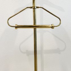 Vintage Mid-Century Modern Brass/Wood Butler Valet Stand 