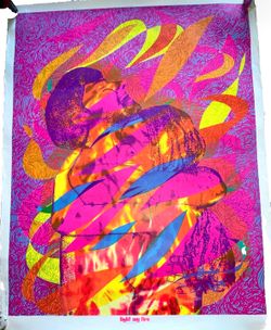 Vintage Light My Fire D (contact info removed)'s Blacklight  Poster ~ 29 x 23