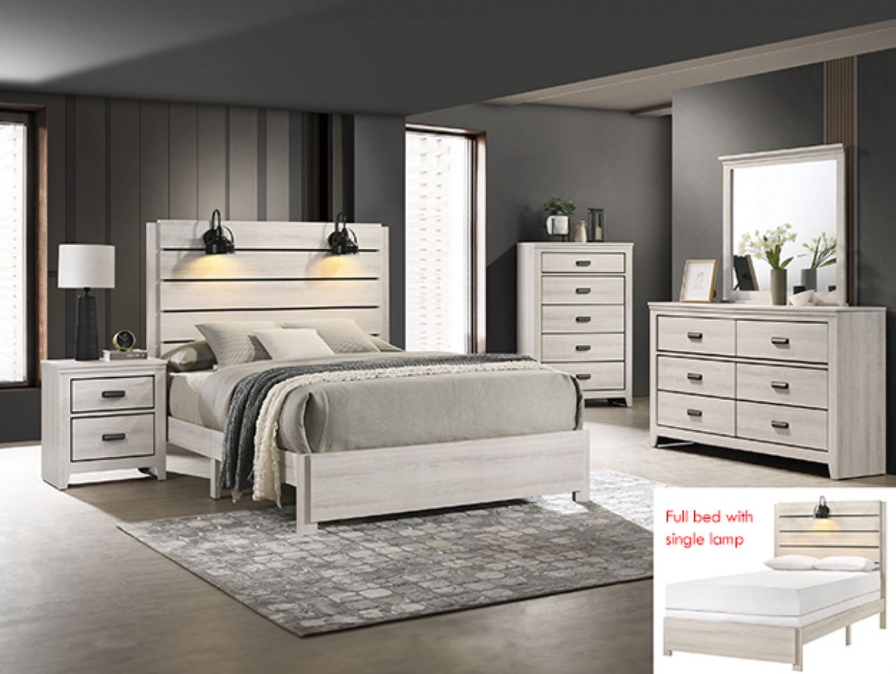 4PC Queen Platform Bedroom Set