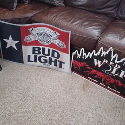 Beer Tin Hanging Signs 25 Years Old Rare