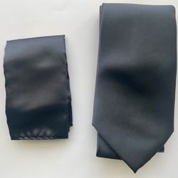 New! Set Of Tie + Pocket Square - Dark Gray - Great gift Personal Use