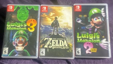 NINTENDO SWITCH TRIPLE GAME BUNDLE – ALL LIKE NEW!  🔥 THREE GREAT SWITCH TITLES – READY TO GO! 🔥  🎮 Luigi’s Mansion 3 — $35 🎮 Luigi’s Mansion 2 HD