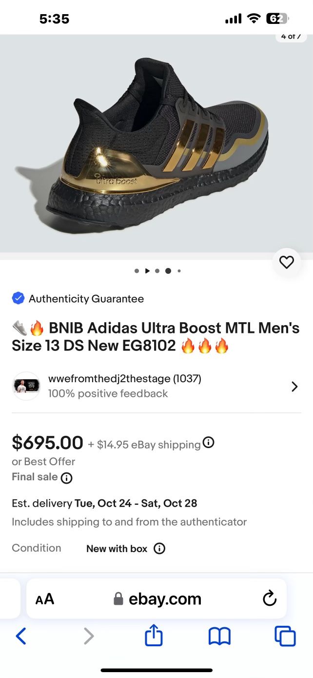 Adidas Ultra Boost Black Gold