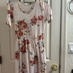 White Floral Dress 