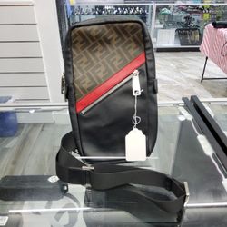 Fendi Glazed Fabric Vitello Liberty Crossbody Bag ((contact info removed))