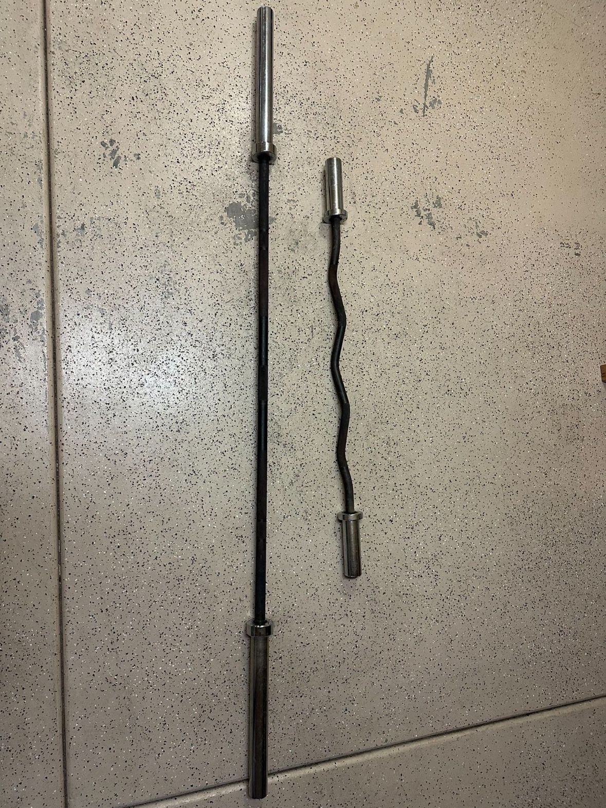 45lb Barbell and Curl Bar