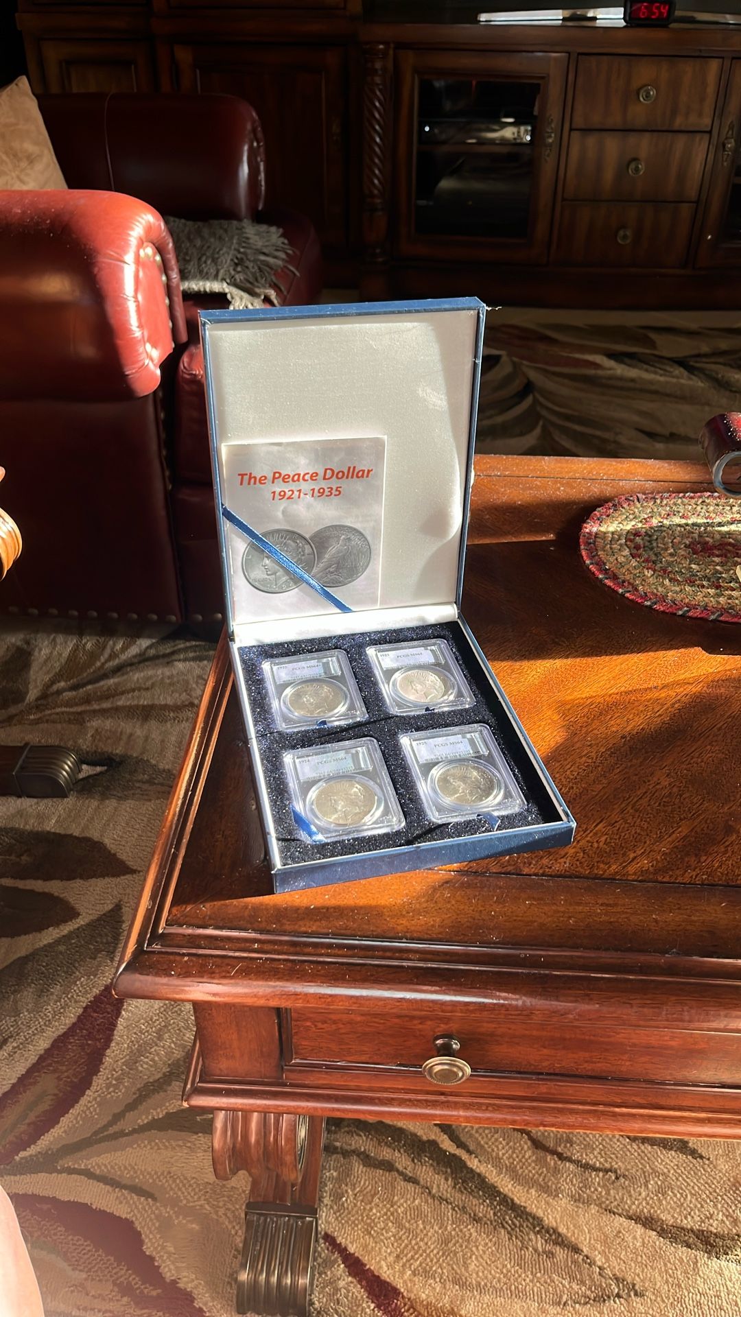 4 GRADED SILVER PEACE DOLLARS - PCGS MS64+ ! 1922-25- Awesome 4 Coin Set. Huge One Day Discount! WAYYYYY BELOW GREY SHEET!