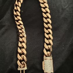 Rose Gold Cuban Link Choker Chain