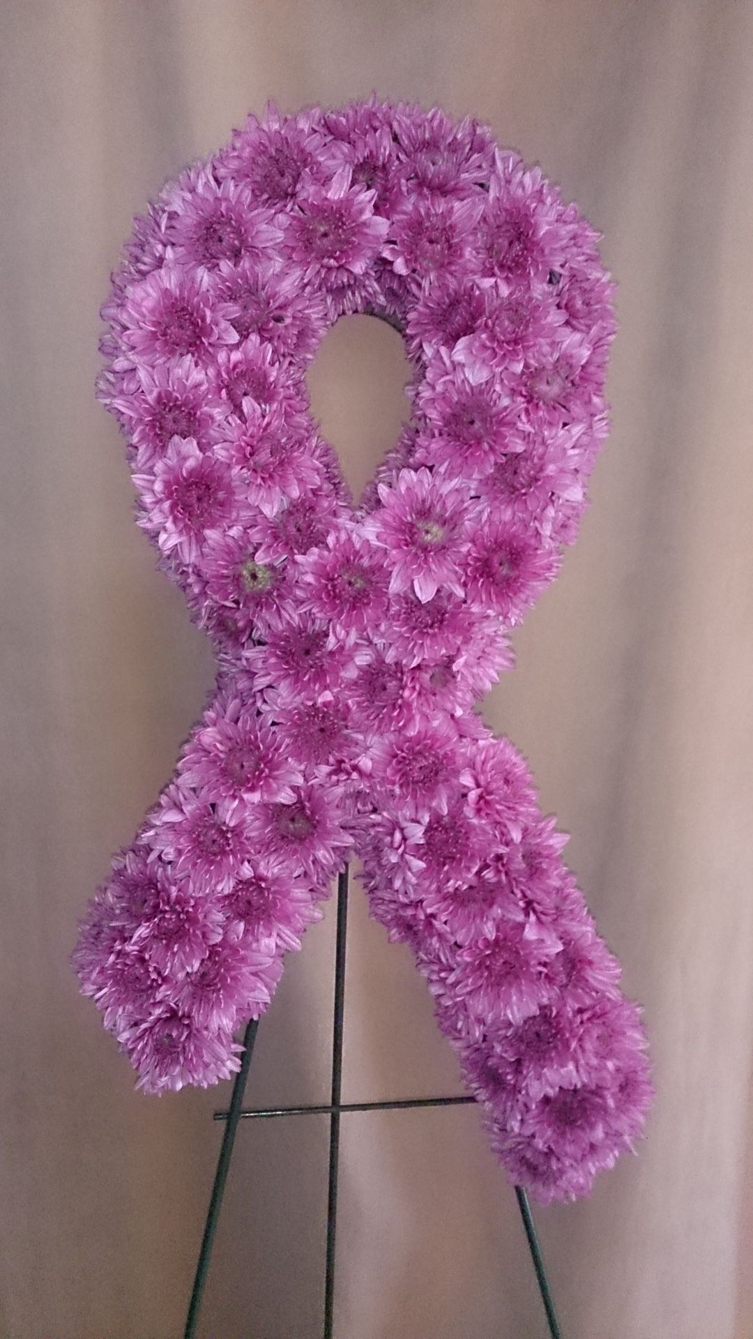 Floral Ribbon, Cross or Wreath with easel and floral rosary