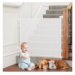 PRObebi Retractable Dog Baby Gate Extends to 54" Wide 33" Tall