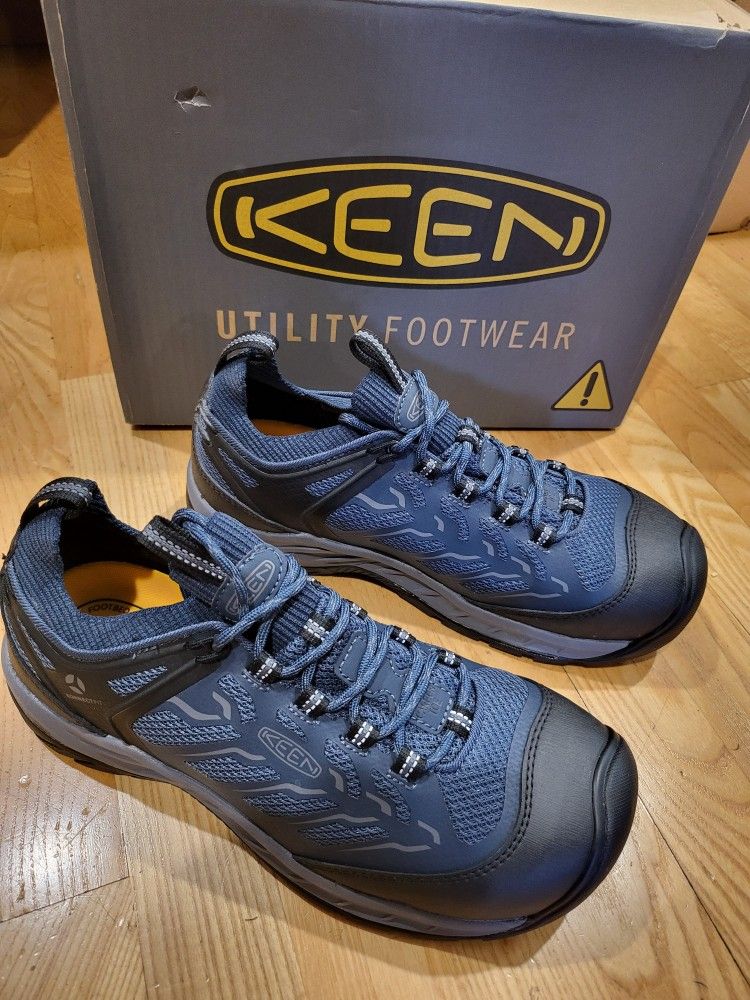 KEEN Utility Women's Flint 2 Sport Low Composite Toe Work Shoe Navy/Grey Size 9M