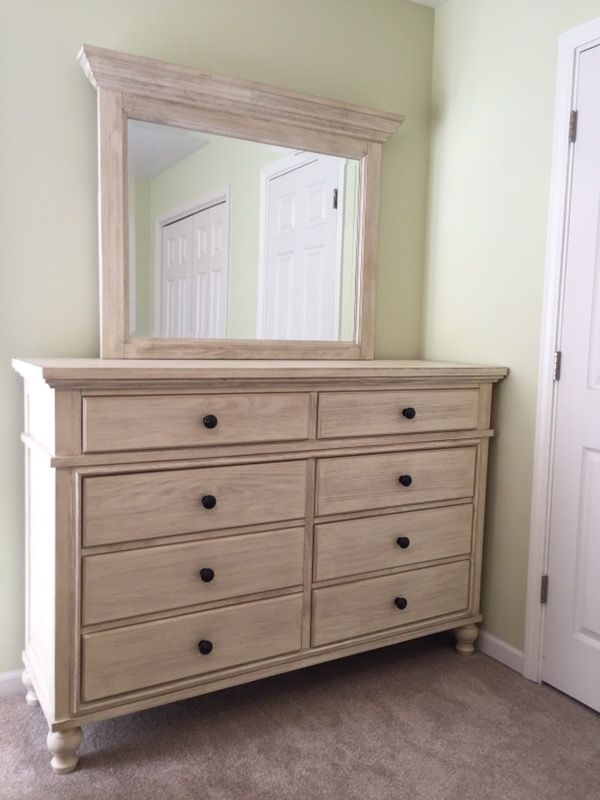 Ashley Furniture Exclusive! MARSILONA BEDROOM SET. Marsilona King Panel Bed, Marsilona Dresser and Mirror, Marsilona Nightstand.
