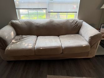 Beige Loveseat & Sofa