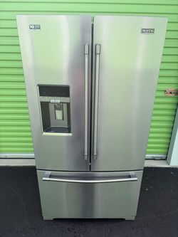 Maytag Stainless Steel Refrigerator ; French Door And Bottom Freezer
