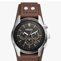 Fossil Men's Coachman Quartz Stainless Steel and Leather Chronograph Watch