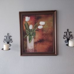 Painting And Candle Holders 