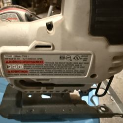 (1) Porter Cable 20 V lithium Hand Sander. (2) Porter Cable 20V Lithium Jig Saw. (1) Porter 20 V Lithium Battery Pack. No Charger Included.  