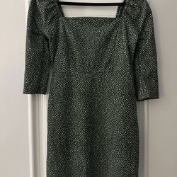 Leith Green Polka Dot Dress 