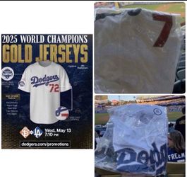 Los Angeles Dodgers 2025 World Series Gold Jersey Blake Snell SGA 5/13/26 XL & Medium