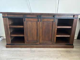 Ashley Furniture 70” Farmhouse TV Stand with Sliding Barn Doors