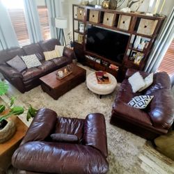 Leather Sofa, Loveseat & Matching Chair